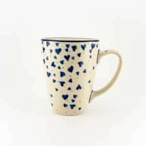 Kubek w serca, Kubek, kubki, kubki do kawy, kubki do herbaty, elegancki kubek, polska ceramika, ceramika bolesławiec, porcelana bolesławiec, zestaw kubków