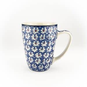 kubek w niebieski wzór, kubek do kawy, kubek do herbaty, ceramika bolesławiec, porcelana bolesławiec