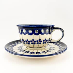 filiżanki do kawy, filiżanki w kwiaty, porcelana bolesławiec, ceramika bolesławiec, polska ceramika, ceramika bolesławiecka