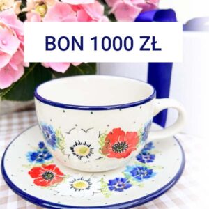Bon, voucher na zakup ceramiki Bolesławiec o wartości 1000 zł